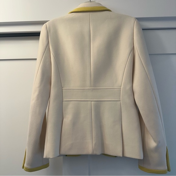 J Crew Lexington Cream and Yellow Wool Blazer Size 4 - Picture 5 of 9